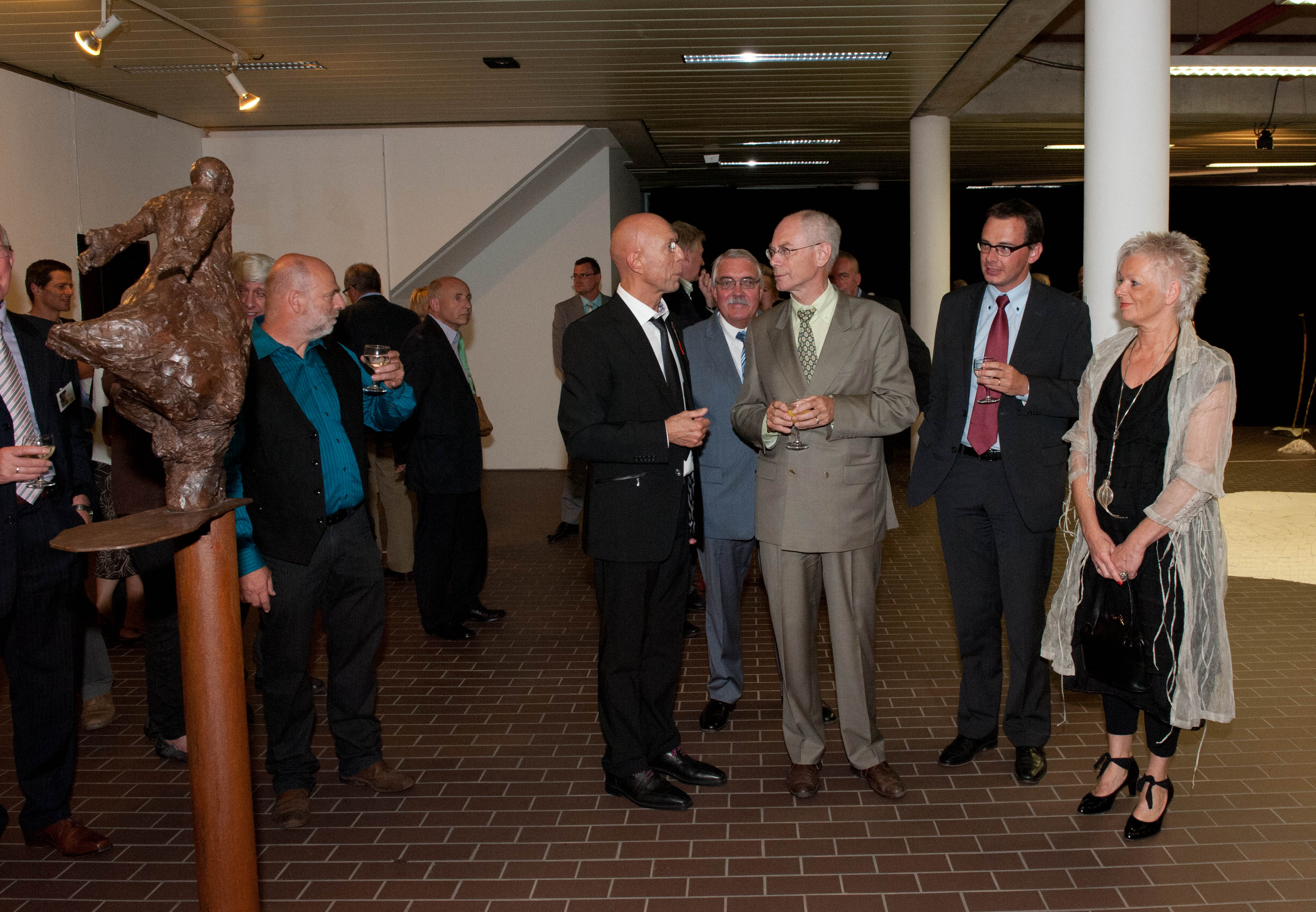 Herman Van Rompuy bezoekt tentoonstelling  Monique De Ceulaer & Gie Luyten in Leopoldsburg (B)